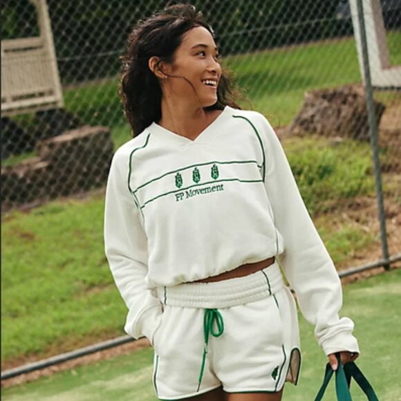 Free People FP Movement Seeing Double Ivory Pullover Dolman Sleeve Top S - Picture 4 of 4